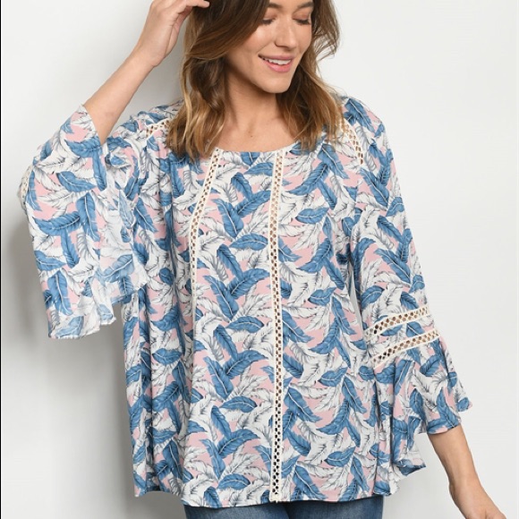 Entro Feather Pattern Blouse